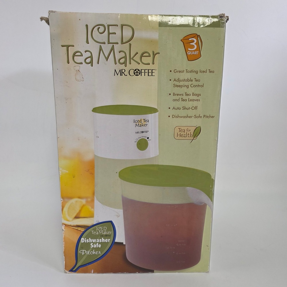 Mr Coffee Iced Tea Maker 3 Quart White Green Pitcher Brewing System 3 Qt green